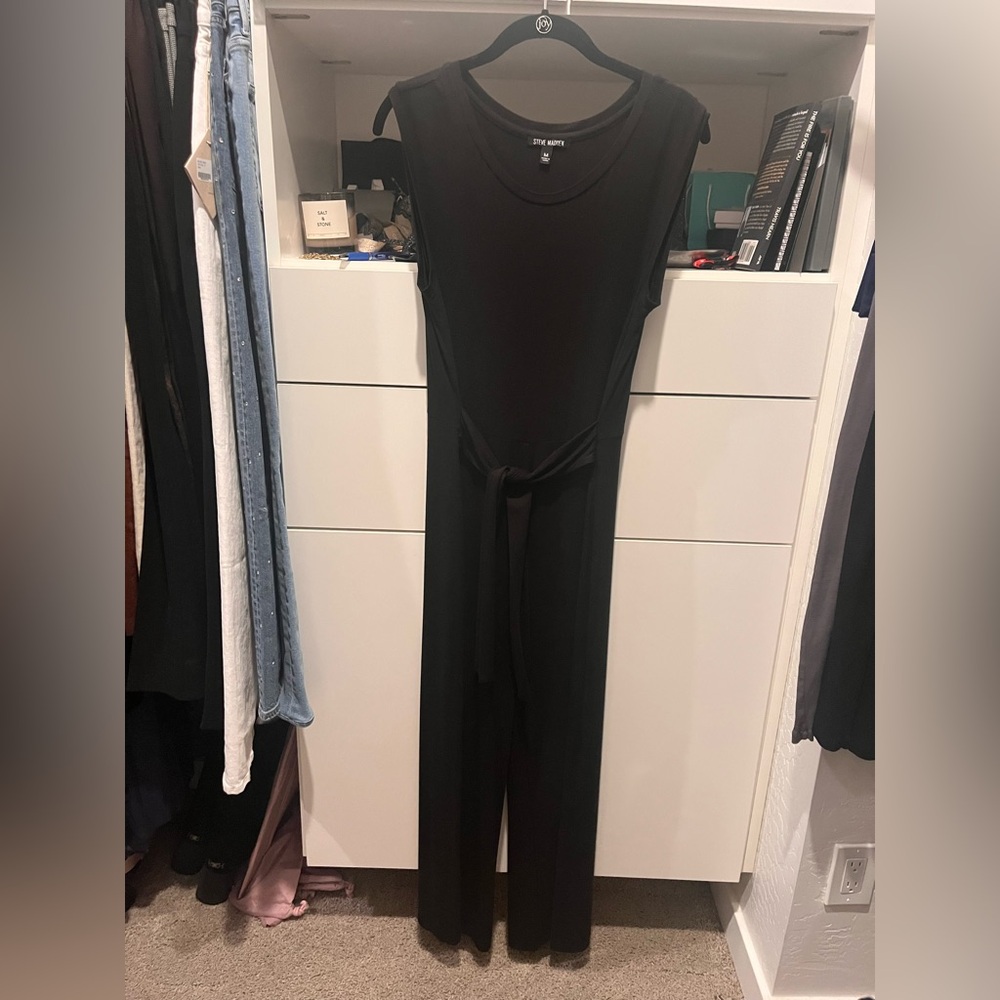 Steve Madden Black Jumpsuit with tie front. Size medium